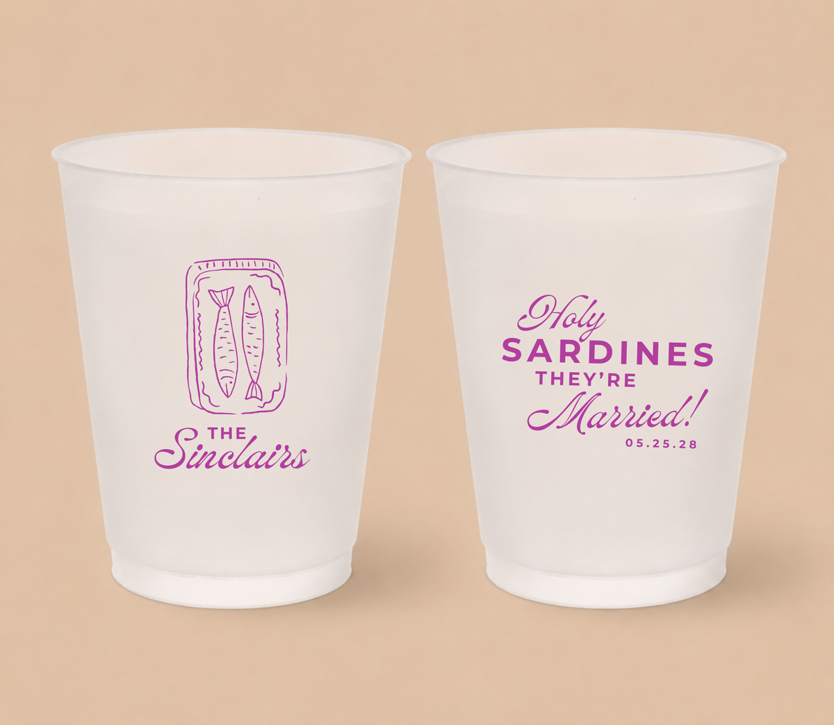 Personalized Sardine Wedding Frosted Cups