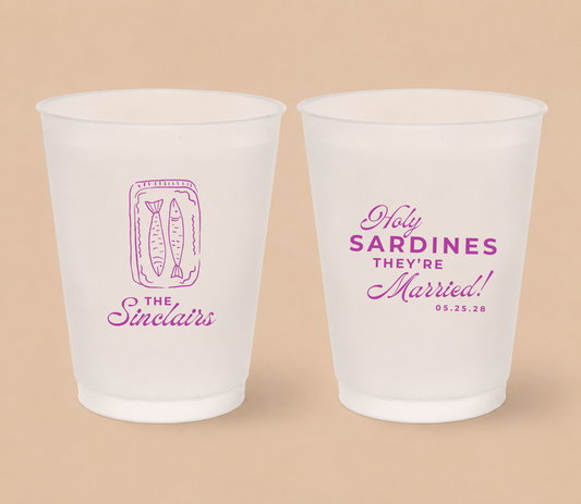 Personalized Sardine Wedding Frosted Cups