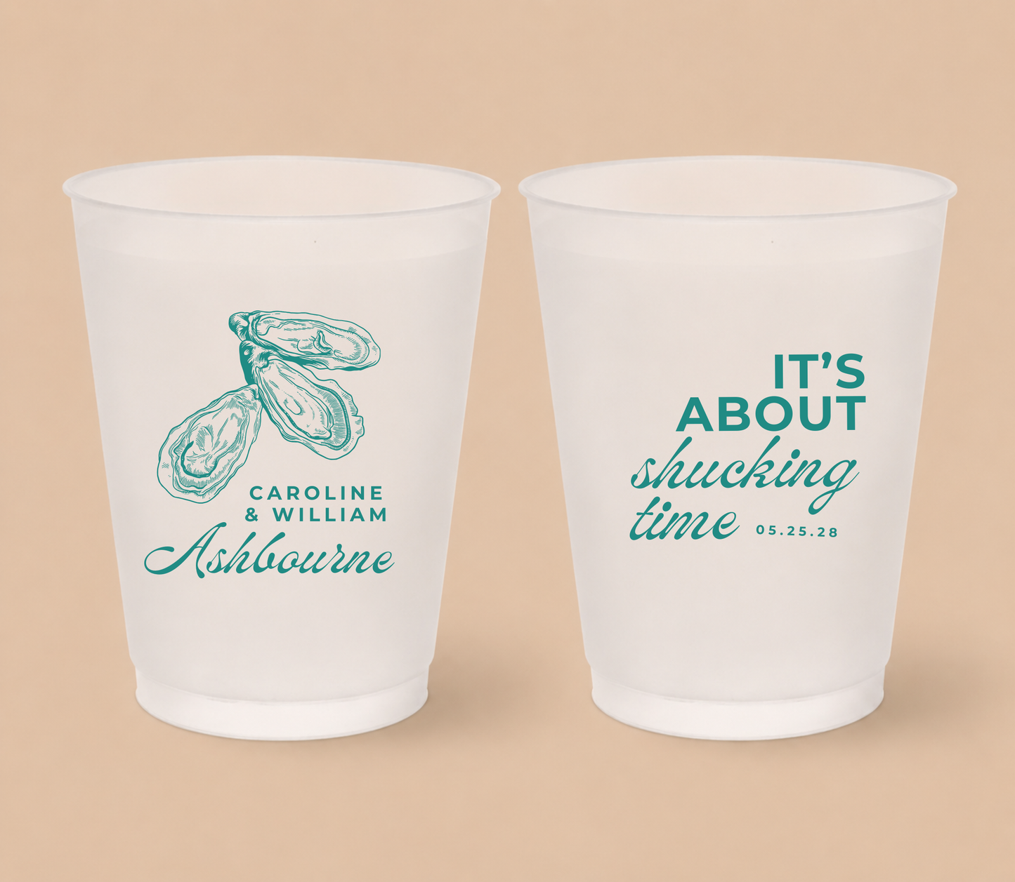 Personalized Oyster Wedding Frosted Cups