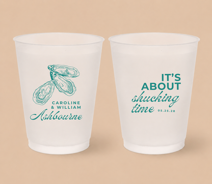Personalized Oyster Wedding Frosted Cups