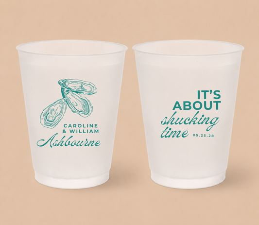 Personalized Oyster Wedding Frosted Cups