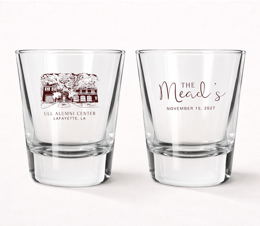 Custom wedding venue shot glasses
Personalized wedding venue illustration glasses
Wedding favor shot glasses
Historic venue wedding shot glasses
Custom wedding keepsake glasses
Personalized wedding guest favors