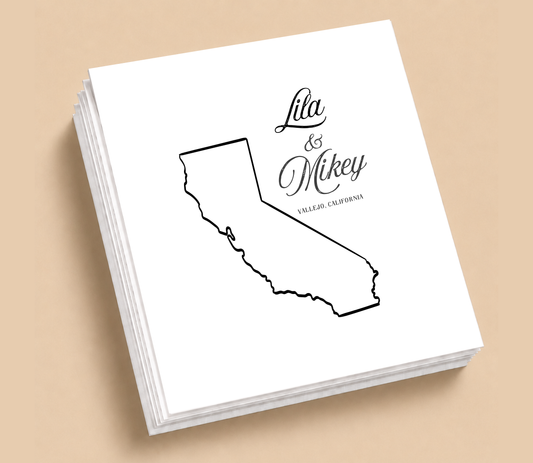 Personalized California Wedding Table Napkins