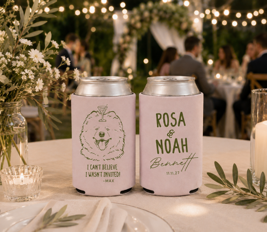 Custom funny dog wedding can cooler