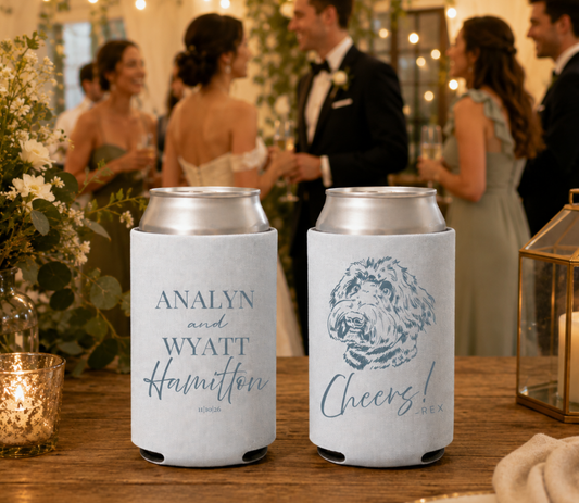 Custom elegant dog wedding can cooler