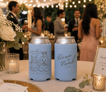 Custom cat and dog wedding can cooler