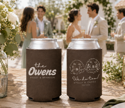 Custom rustic dog wedding can cooler