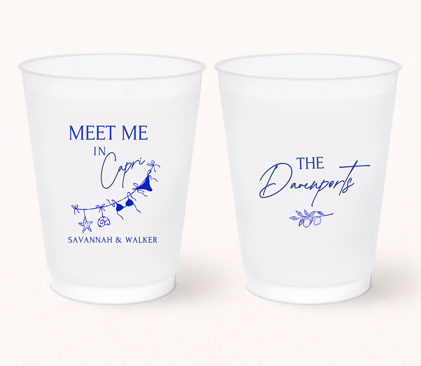 Custom Capri wedding frosted cups
Italian destination wedding cups
Meet Me In Capri wedding favor
Personalized coastal wedding cups
Mediterranean wedding frosted drinkware
Beach wedding cups with names and details