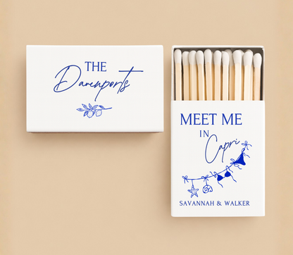 Personalized Capri Wedding Matchboxes