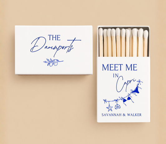 Personalized Capri Wedding Matchboxes