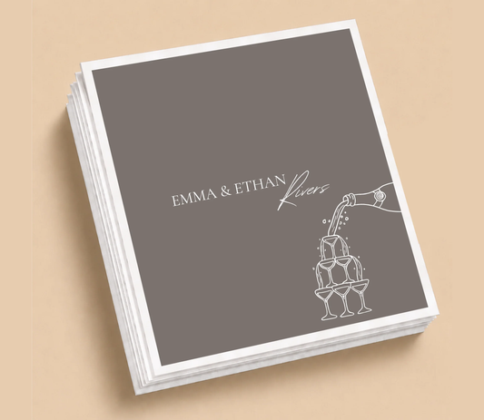 Personalized Champagne Tower Cocktail Napkins