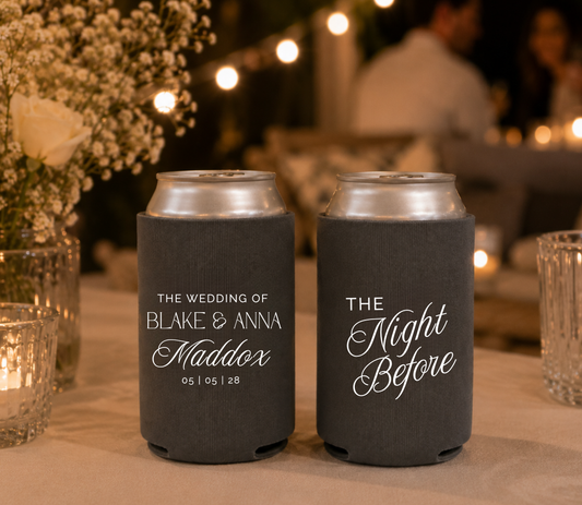 Charcoal personalized foam wedding