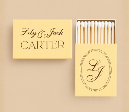 Personalized Classic Monogram Wedding Matchboxes