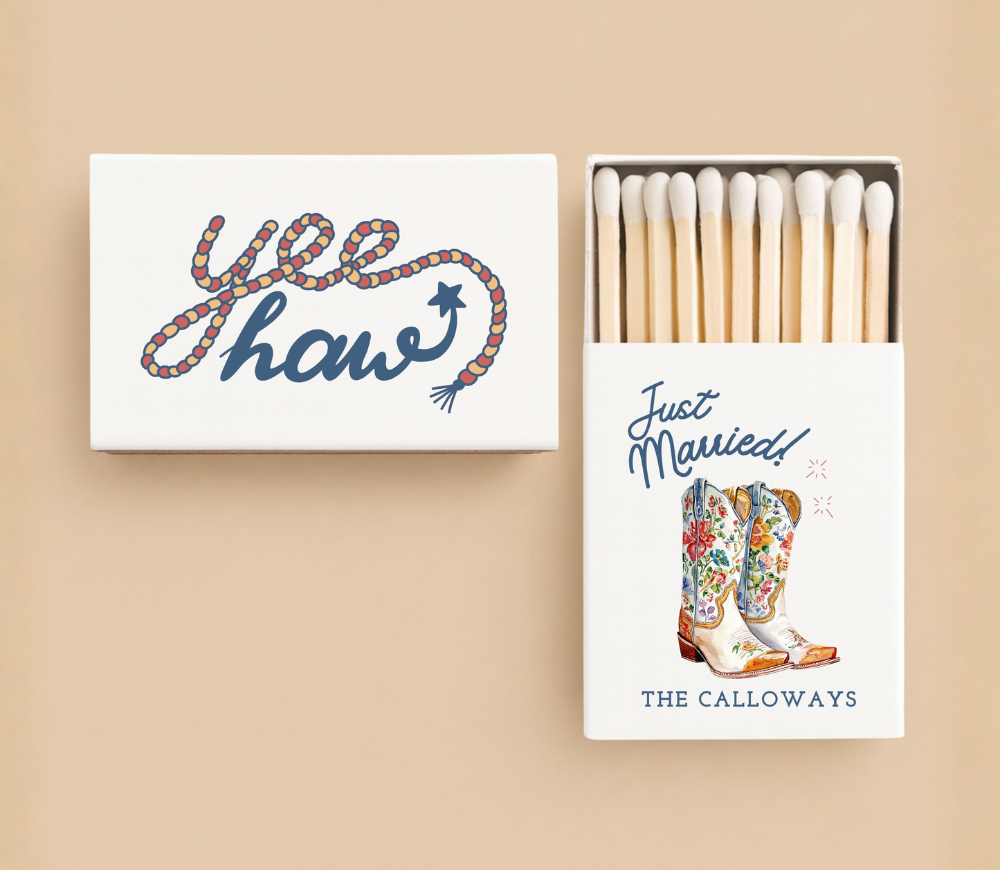 Country Floral Boot wedding Match Box