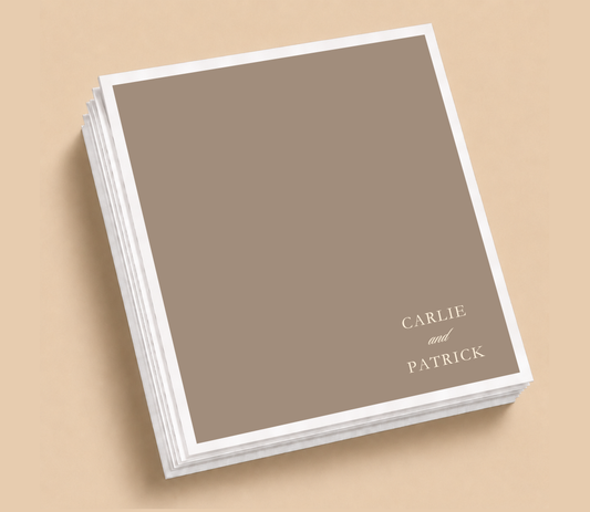 Personalized Couple Names Minimalist Wedding Table Napkins