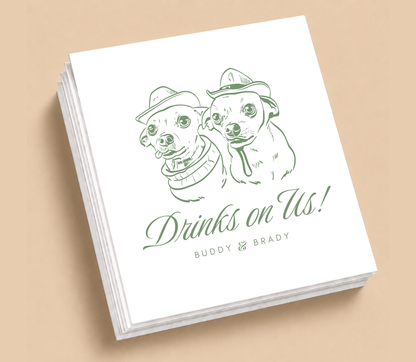 Personalized Cowboy Dog Wedding Table Napkins