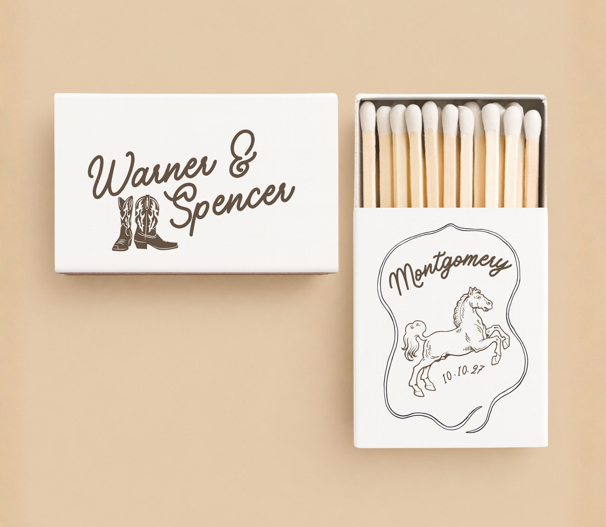 Cowboy Theme Wedding Matchboxes Party Favor