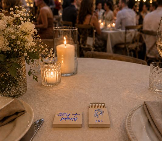 Personalized Coastal Wedding Matchboxes