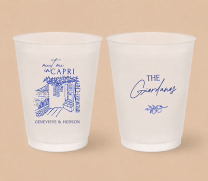 Personalized Capri Italian Coastal Wedding Frosted Cups