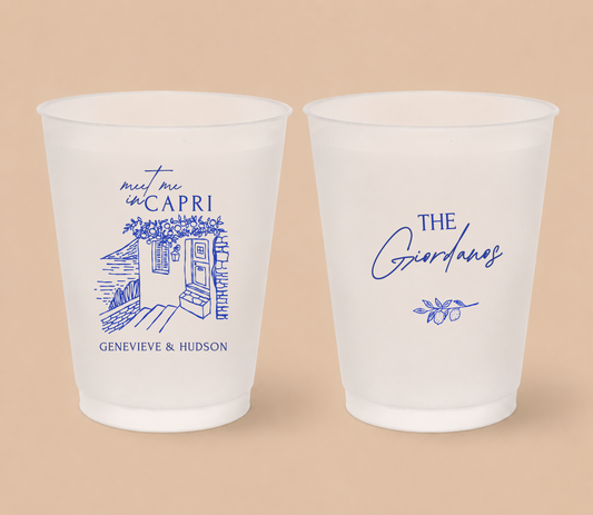 Personalized Capri Italian Coastal Wedding Frosted Cups