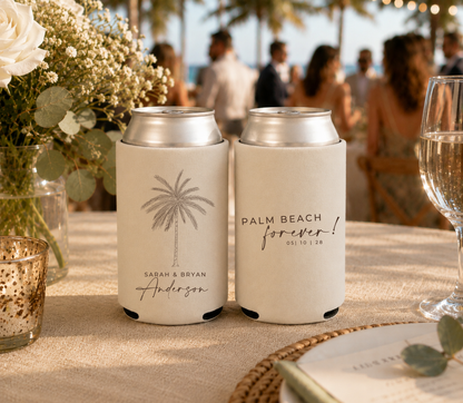 Palm Beach Wedding Can Coolers
