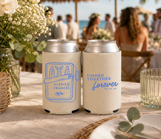 Sardine Wedding Can Coolers for Coastal Weddings