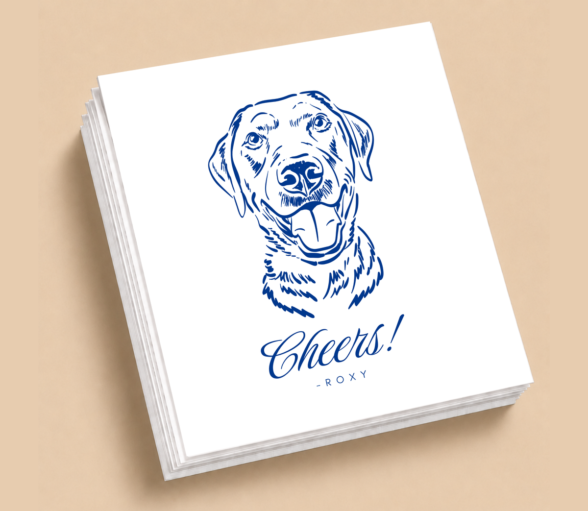 Personalized Dog Portrait Cheers Wedding Napkins