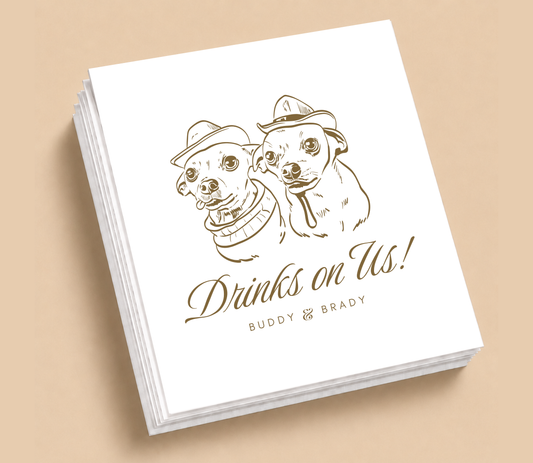 Personalized Dog Portrait Wedding Napkins