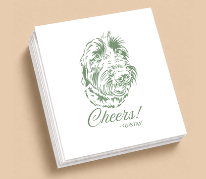 Personalized Dog Portrait Wedding Table Napkins