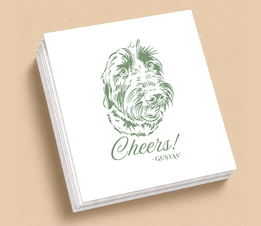 Personalized Dog Portrait Wedding Table Napkins