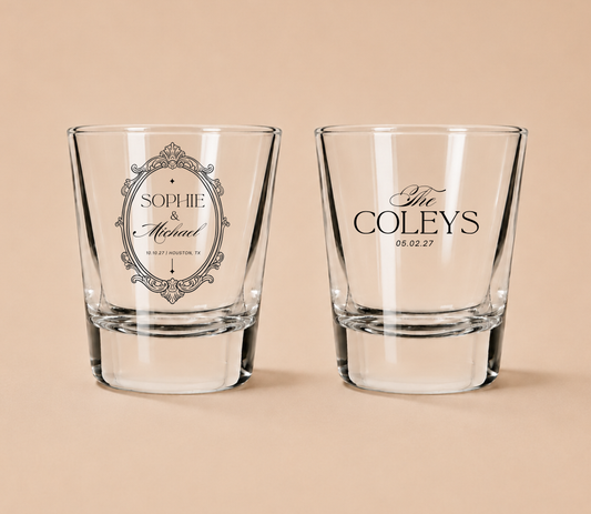 Personalized Elegant Wedding Shot Glasses