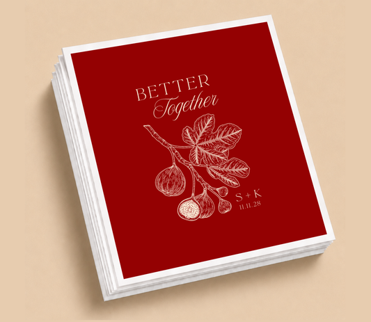 Personalized Fig Wedding Table Napkins