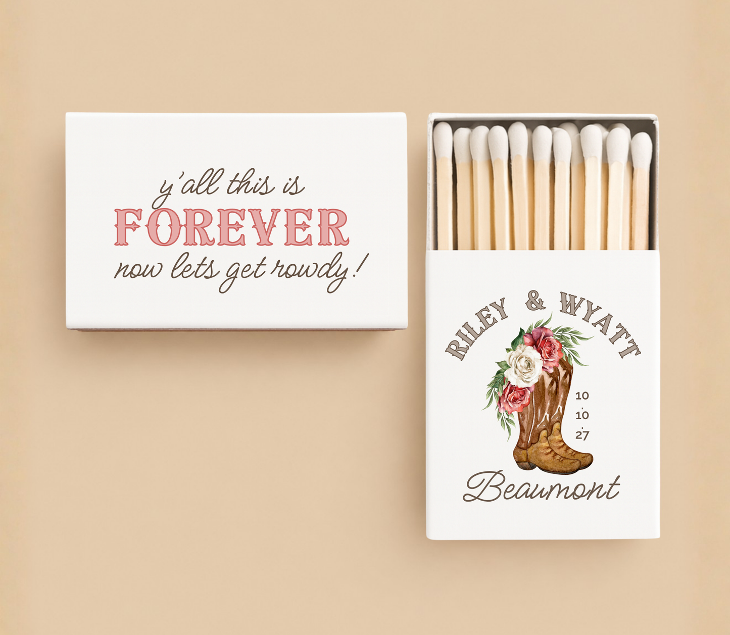 Floral Ranch Style Matchbox Reception Decor