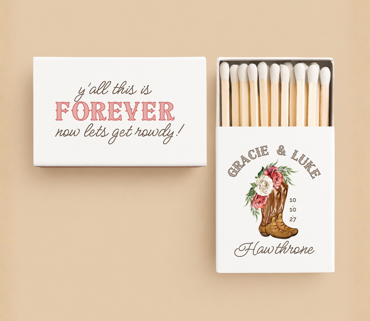 Flower in Boot wedding Match box