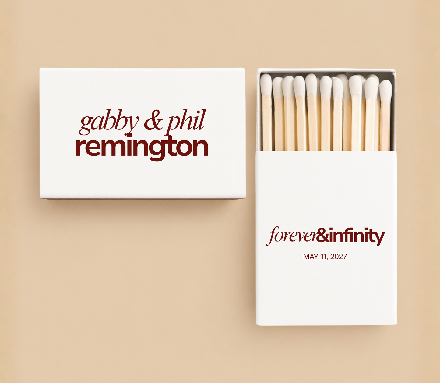 Forever and Infinity Wedding Matchbox