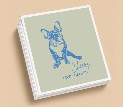 Personalized French Bulldog Wedding Napkins