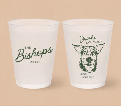 Personalized Pet Portrait Wedding Frosted Cups