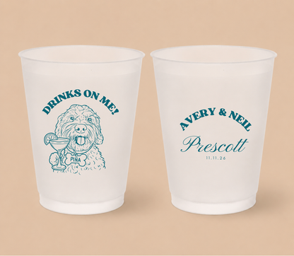 Personalized Dog Initials Wedding Frosted Cups
