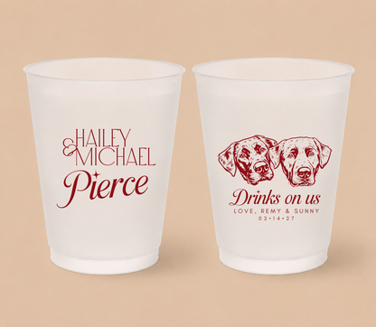Personalized Two Pet Wedding Frosted Cups