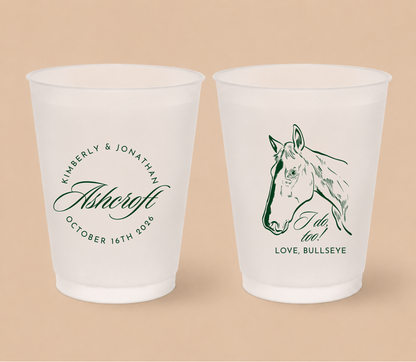 Personalized Horse Wedding Frosted Cups