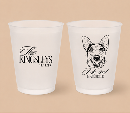 Personalized Dog Wedding Frosted Cups