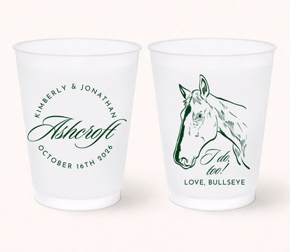 Custom horse wedding frosted cups
Personalized equestrian wedding cups
Horse portrait party cups wedding
Western wedding frosted cup design