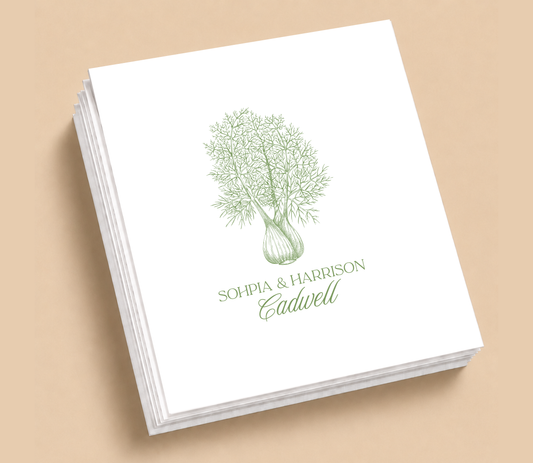 Personalized Greenery Elegant Table Napkins