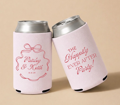 Personalized Happily Ever After Wedding Can Coolers