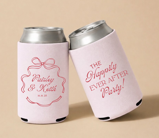Personalized Happily Ever After Wedding Can Coolers