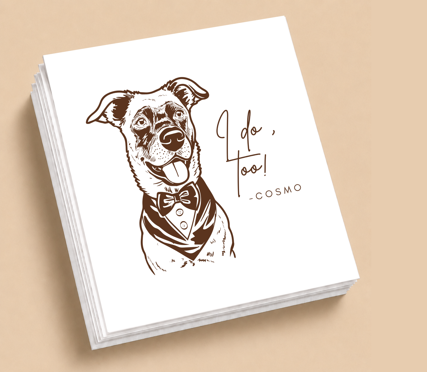 Personalized "I Do, Too!" Pet Wedding Table Napkins
