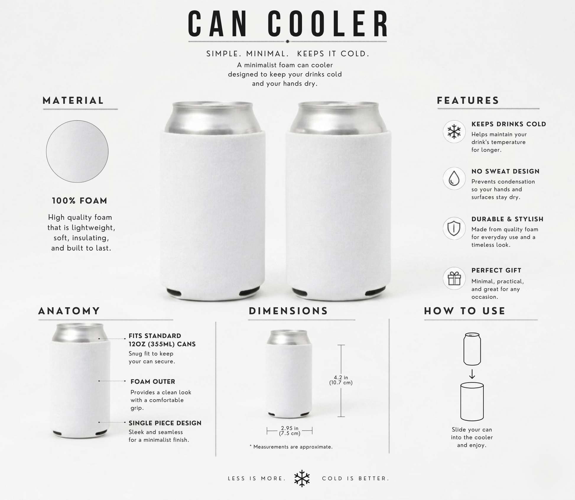 Regular can cooler infographics