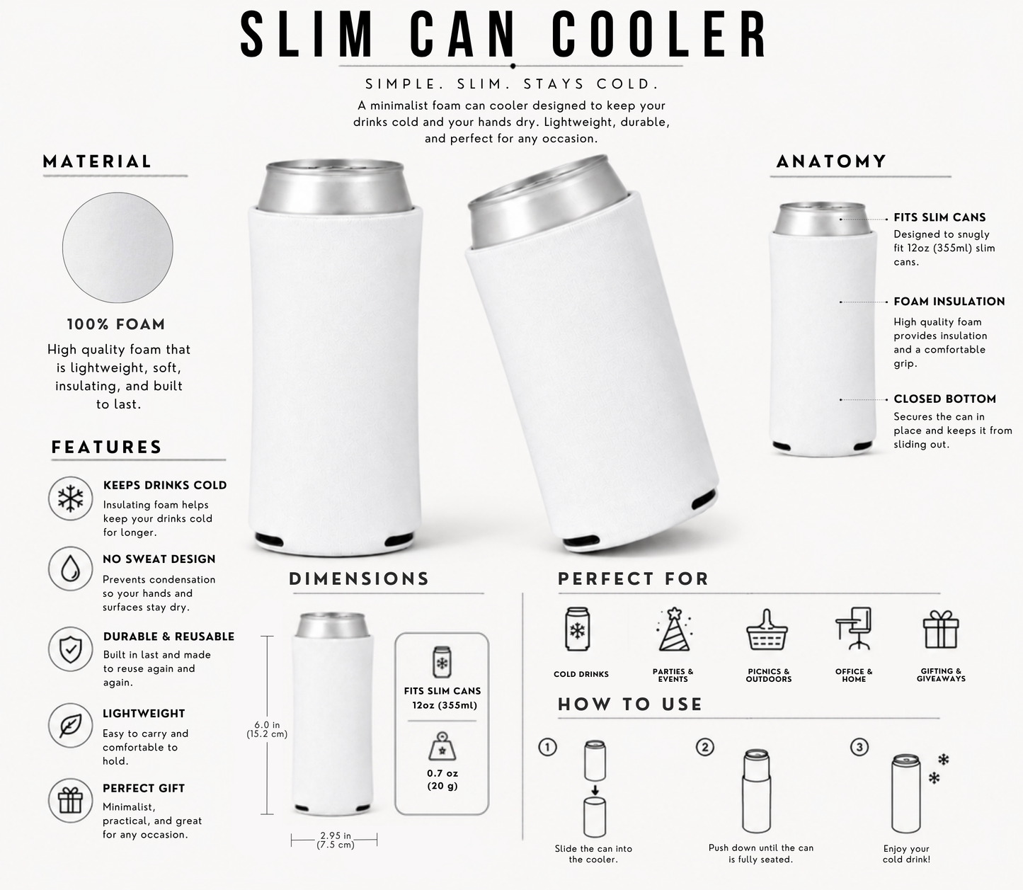 Slim can coolers infographics