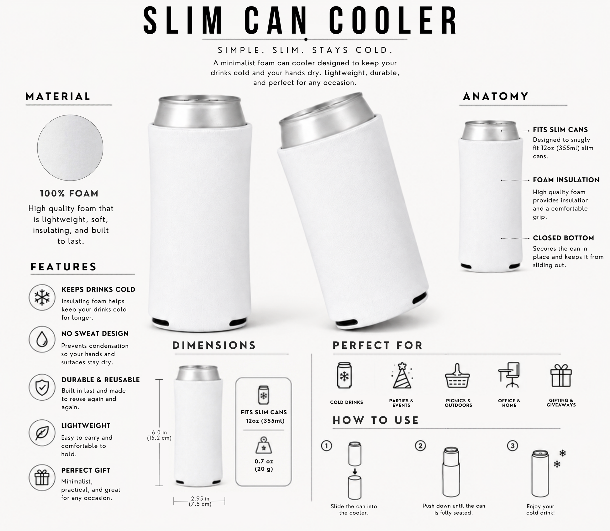 Slim can coolers infographics