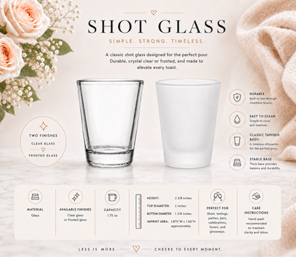 wedding shot glasses with custom venue artwork